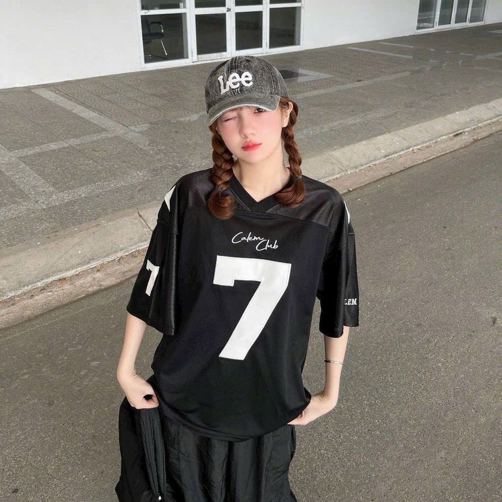Áo thun bóng đá số 7 EMBROIDER SEVEN Cotton 100% - Áo phông giá rẻ thể thao form unisex mặc siêu đẹp siêu mát