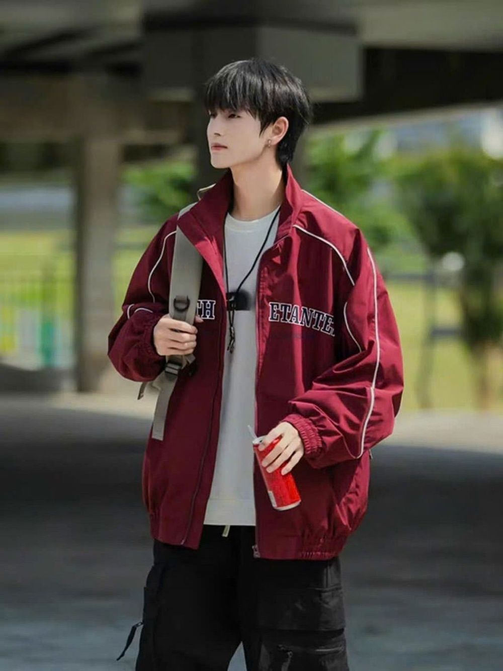 Áo Khoác Dù Nam Nữ Hai Lớp Lót Dù Chạy Mí Viền Logo Thêu Áo Khoác Gió From Rộng