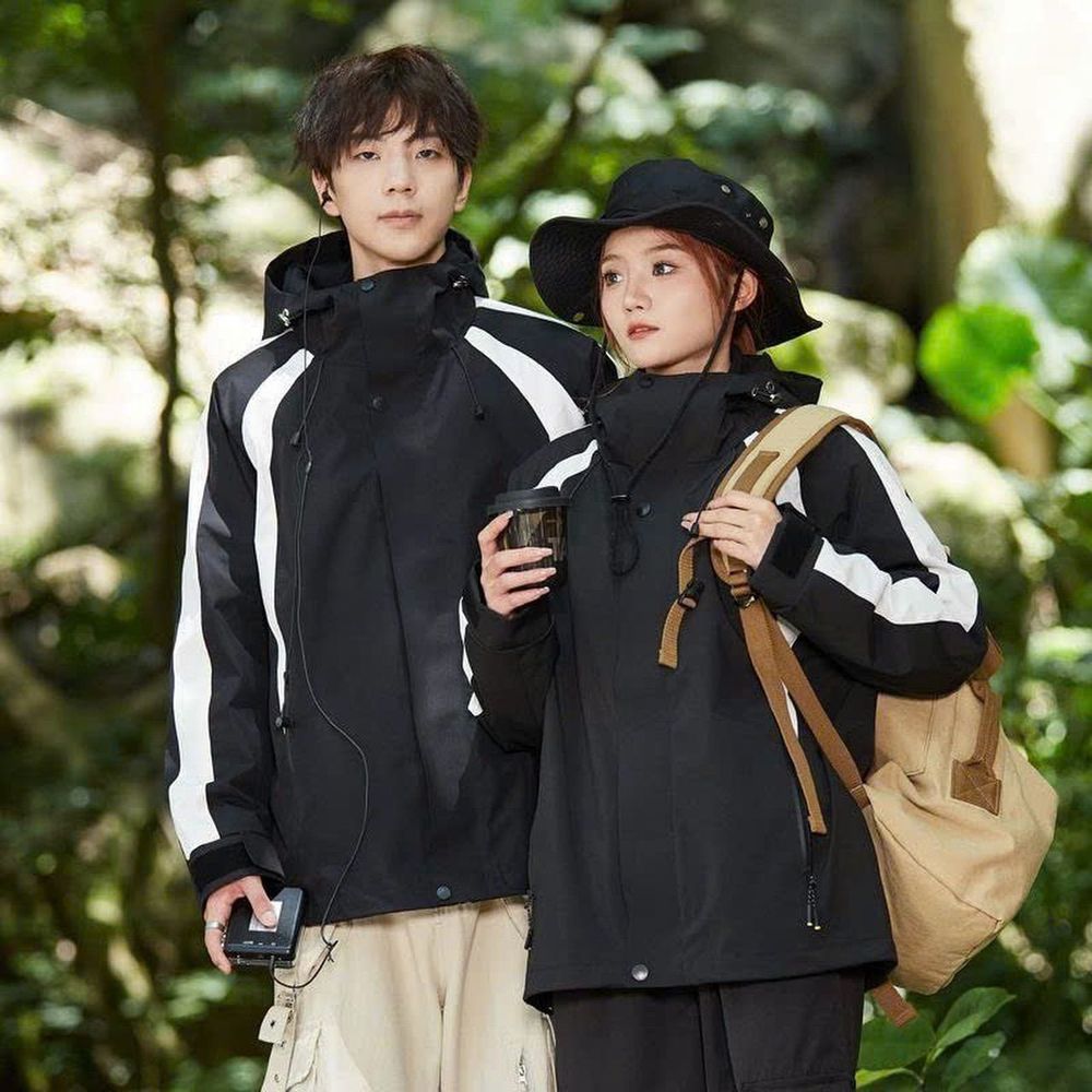 Áo khoác gió 2 lớp phối màu cho cả nam và nữ. áo khoác gió 2 lớp chất liệu gió tráng bạc dày dặn.