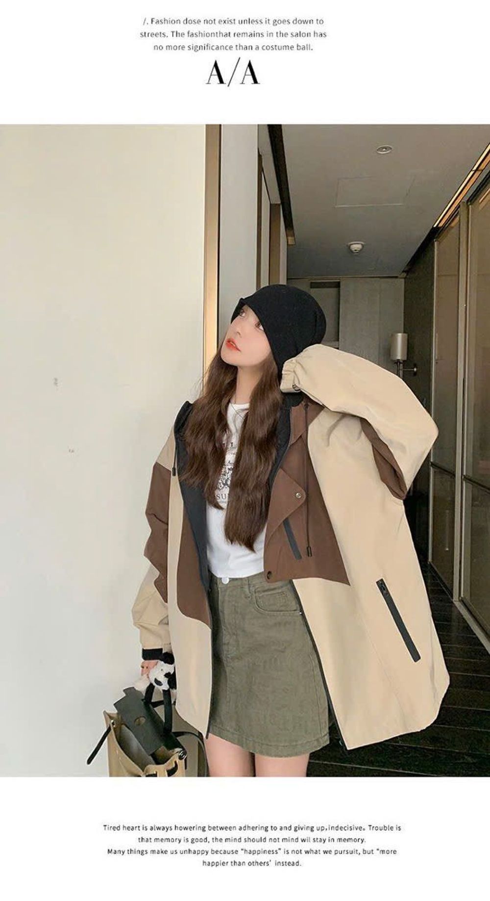 Áo Khoác Gió 2 Lớp Chống Nước Phối Màu Và Họa Tiết Có Mũ Trùm Đầu 𝐂𝐨́ 𝐓𝐮́𝐢 𝐓𝐫𝐨𝐧𝐠 Thời Trang