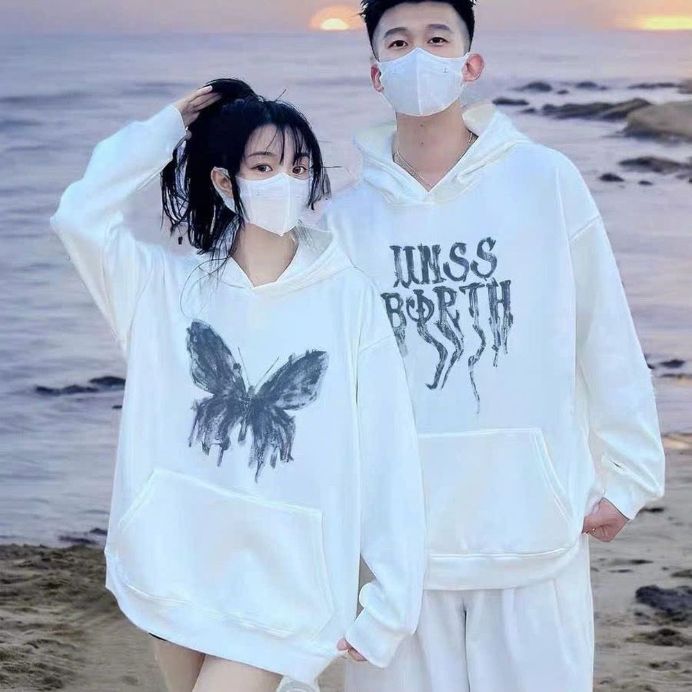 Áo Khoác Hoodie Nỉ Cặp Đôi Nam Nữ Form Rộng Có Nón Họa Tiết Chữ UNSS Chống Nắng Tốt