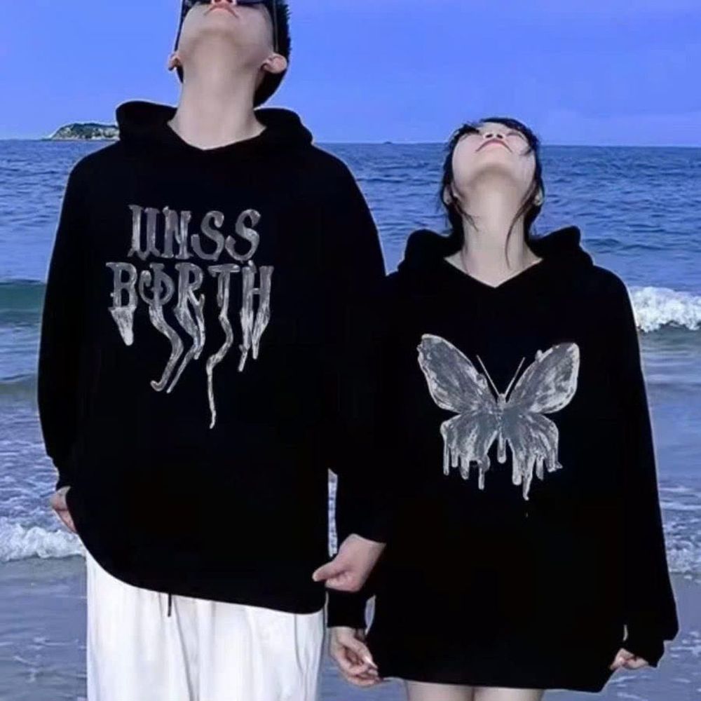 Áo Khoác Hoodie Nỉ Cặp Đôi Nam Nữ Form Rộng Có Nón Họa Tiết Chữ UNSS Chống Nắng Tốt