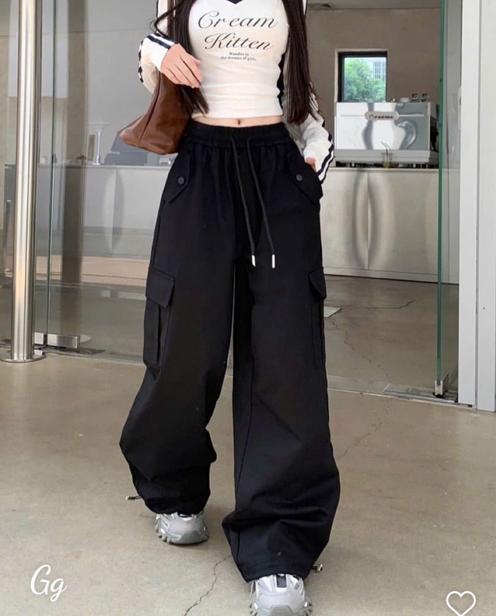 Quần Túi Hộp Nữ Rút Chất Kaki Rũ Đanh Mịn Ống Rộng