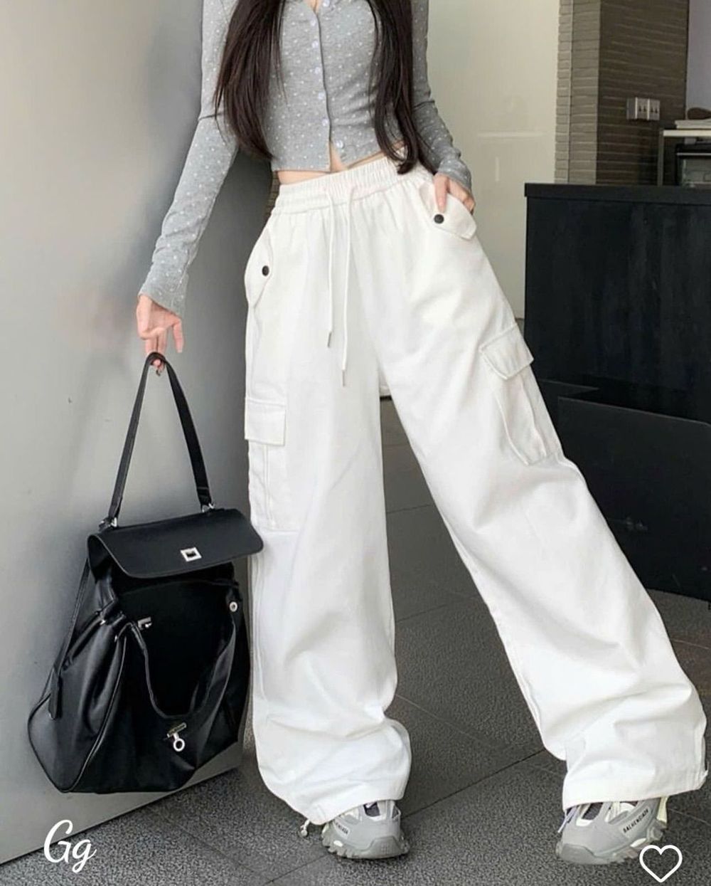 Quần Túi Hộp Nữ Rút Chất Kaki Rũ Đanh Mịn Ống Rộng