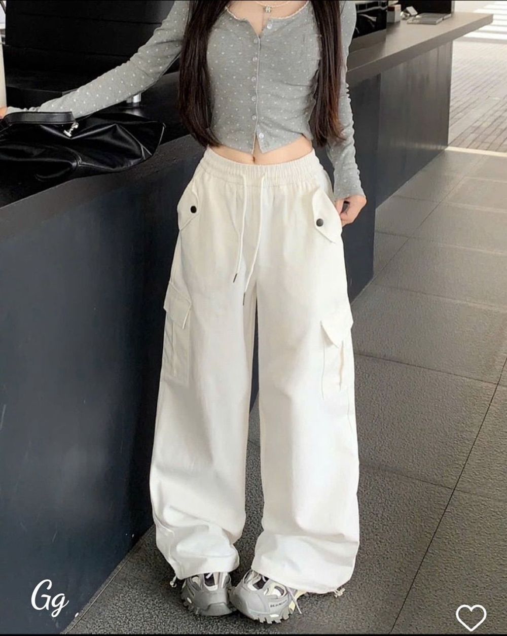 Quần Túi Hộp Nữ Rút Chất Kaki Rũ Đanh Mịn Ống Rộng