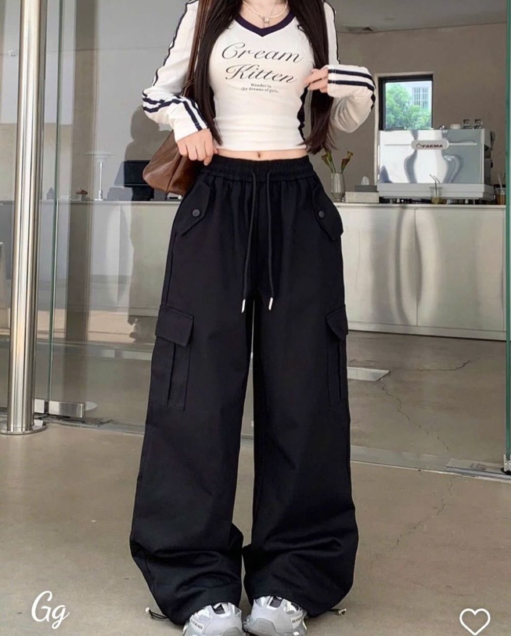 Quần Túi Hộp Nữ Rút Chất Kaki Rũ Đanh Mịn Ống Rộng