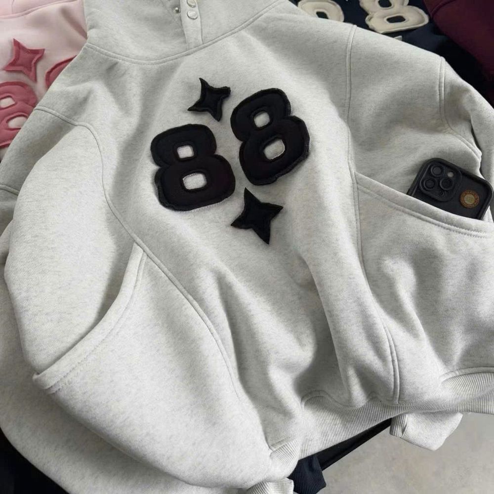 ￼Áo Hoodie 88 Dây Ngược Boxy Form Unisex Nam Nữ Nhiều Màu