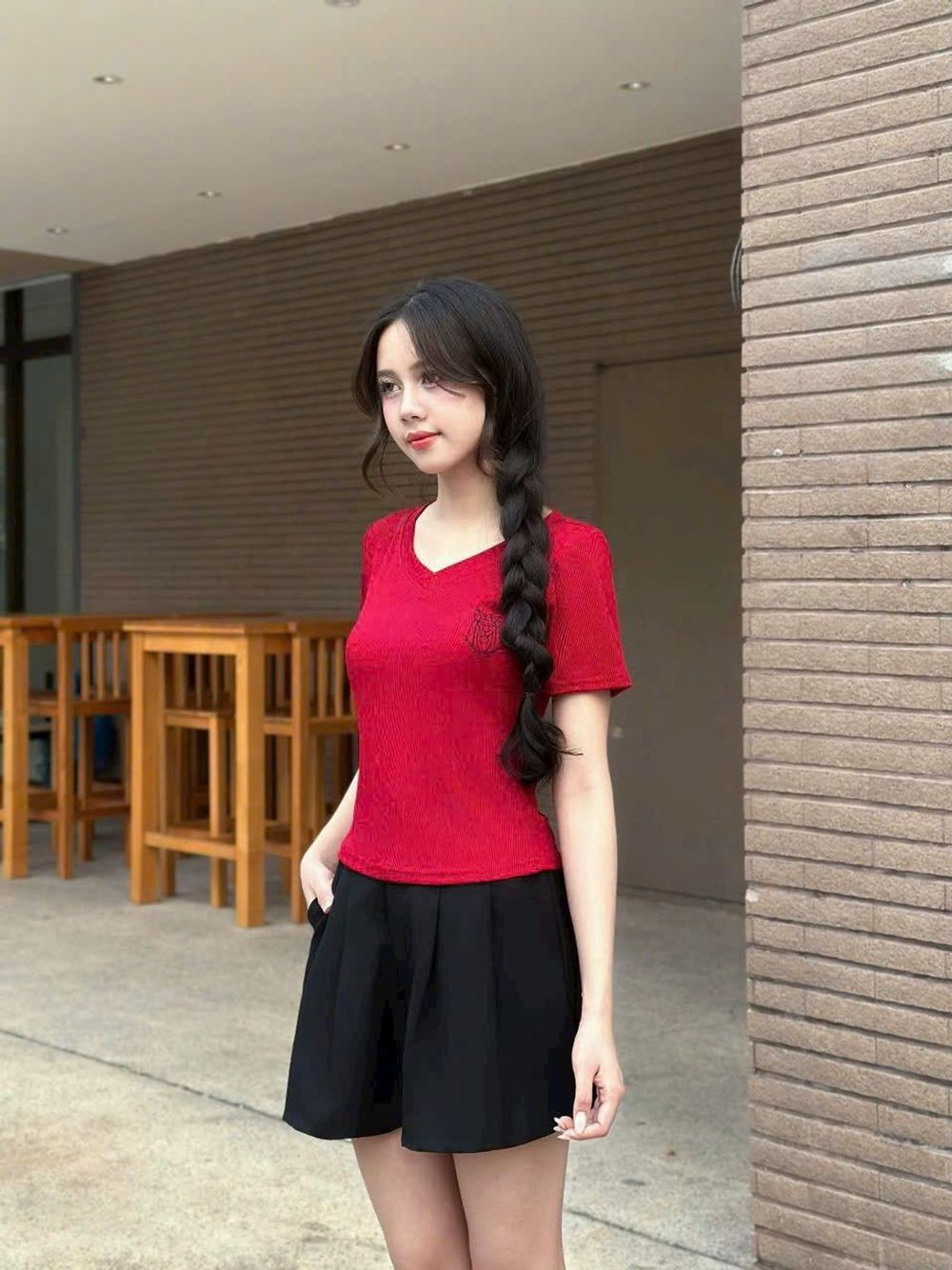 Bộ Set Áo Thun Tay Ngắn Cổ Tim co giãn Minisize bigsize logo in.