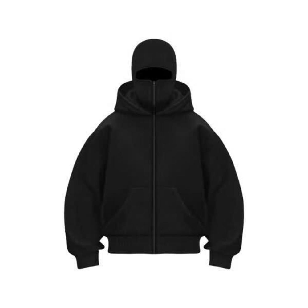 Áo Khoác Hoodie Zip Ninja Trơn Cổ Cao 2 Nón có túi Trong Tay Xỏ Ngón Phong Cách Ninja Che Mặt Mũ Rộng Siêu Ngầu
