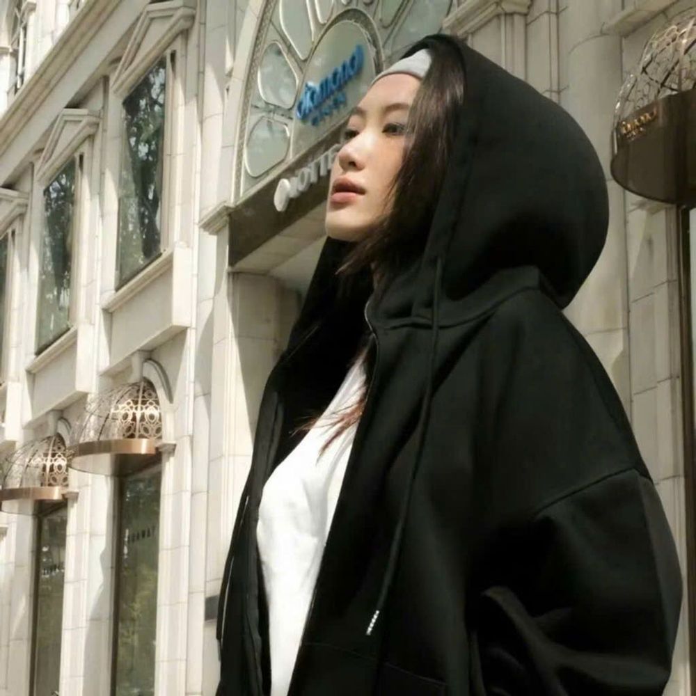 Áo Khoác Hoodie Zip Ninja Trơn Cổ Cao 2 Nón có túi Trong Tay Xỏ Ngón Phong Cách Ninja Che Mặt Mũ Rộng Siêu Ngầu