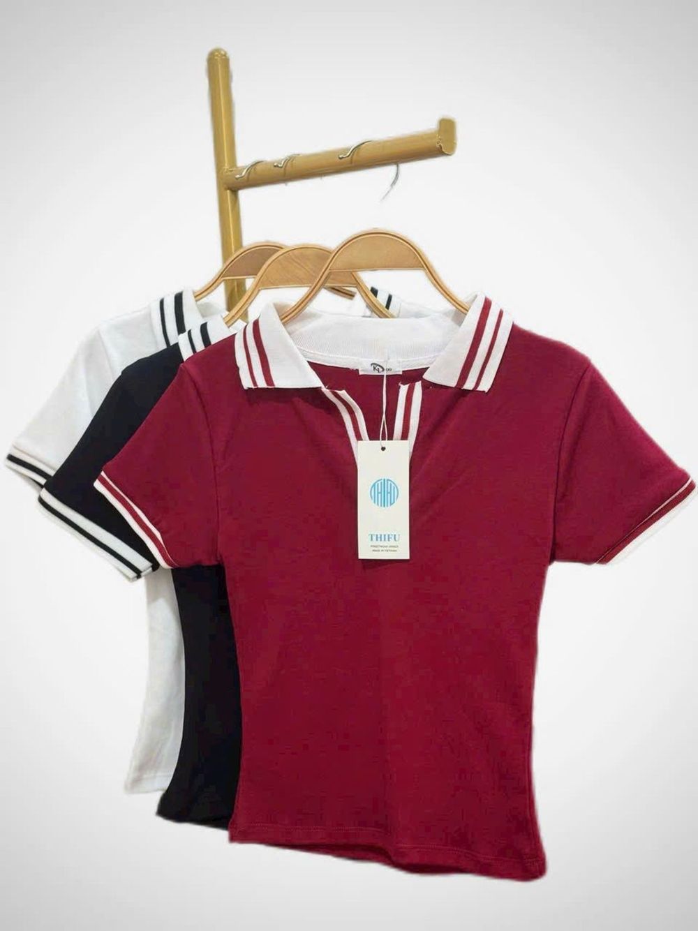 Áo Polo Cổ Bẻ Phối Viền Chất Cotton Co Giãn Mịn Mát - Freesize Dưới 53kg