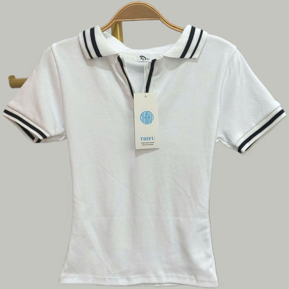 Áo Polo Cổ Bẻ Phối Viền Chất Cotton Co Giãn Mịn Mát - Freesize Dưới 53kg