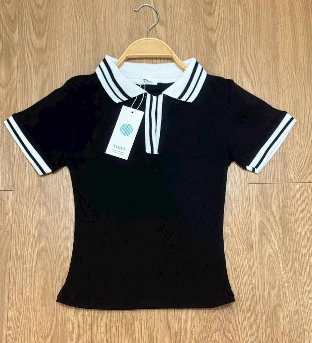 Áo Polo Cổ Bẻ Phối Viền Chất Cotton Co Giãn Mịn Mát - Freesize Dưới 53kg