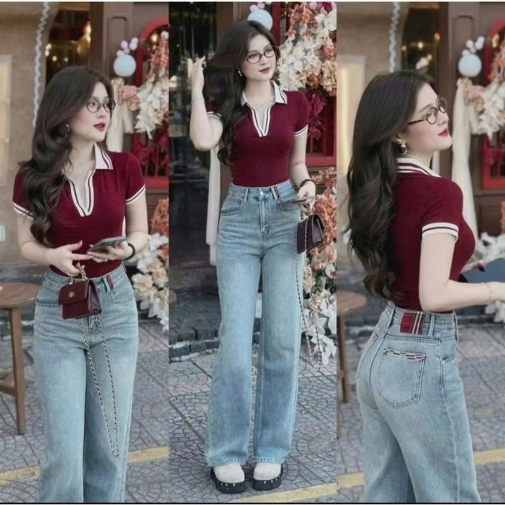 Áo Polo Cổ Bẻ Phối Viền Chất Cotton Co Giãn Mịn Mát - Freesize Dưới 53kg