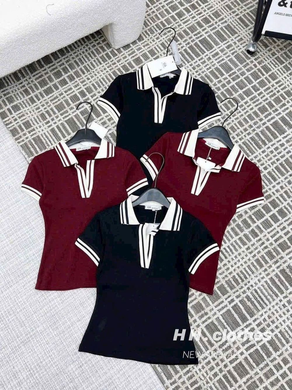 Áo Polo Cổ Bẻ Phối Viền Chất Cotton Co Giãn Mịn Mát - Freesize Dưới 53kg