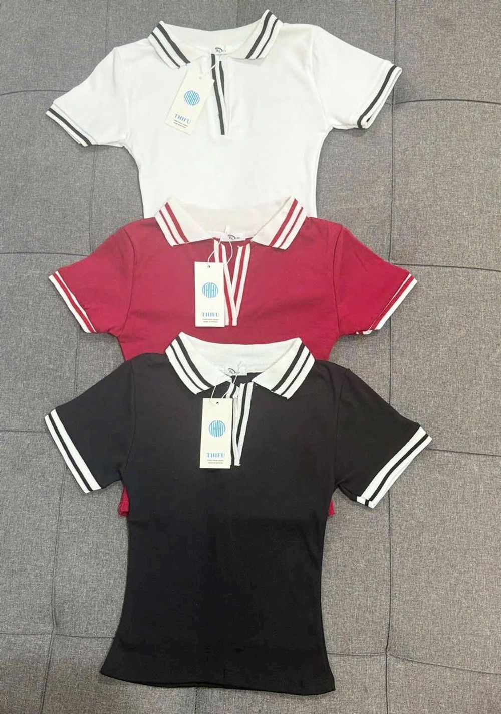 Áo Polo Cổ Bẻ Phối Viền Chất Cotton Co Giãn Mịn Mát - Freesize Dưới 53kg