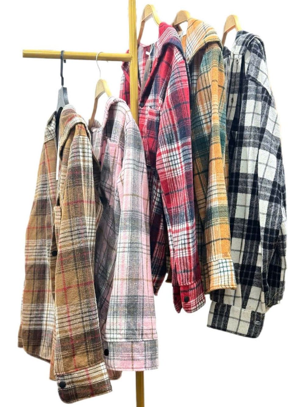 Áo Sơ Mi Dài Tay Flannel Dày Mịn Họa Tiết Kẻ Caro Có Mũ Form Nam Nữ Unisex