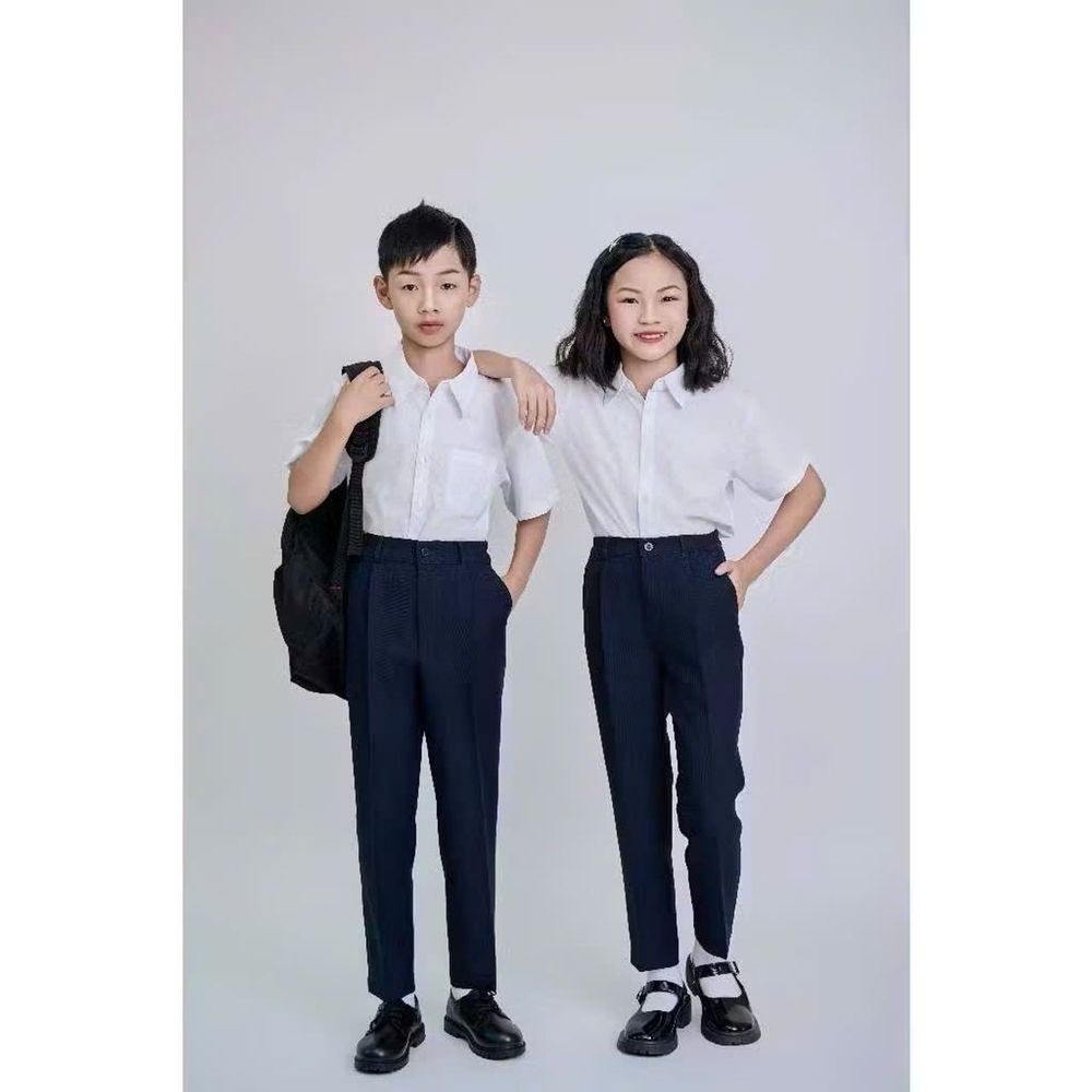 Quần Tây Học Sinh Màu Xanh Than - Chất Tuyết Mưa, Lưng Chun Sau Thoải Mái