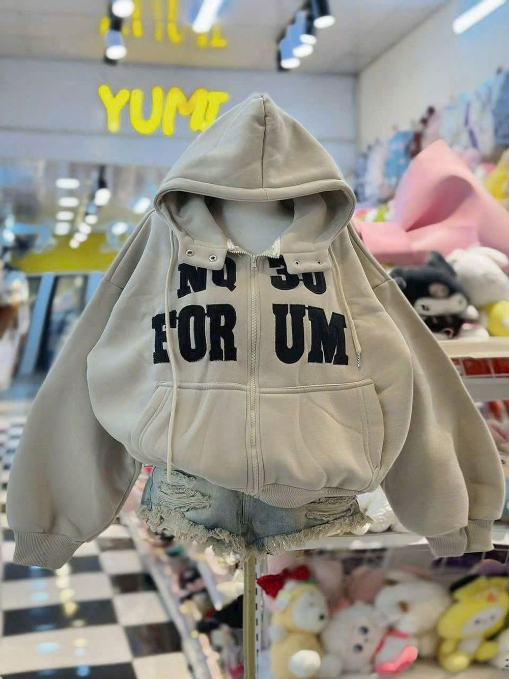 Áo Khoác Boxy Thêu NQ30 Chất Nỉ Bông Dày Mịn, Cổ Cao Có Nút Bấm Và Túi Trong Freesize Dưới 65kg