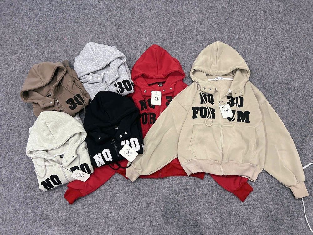 Áo Khoác Boxy Thêu NQ30 Chất Nỉ Bông Dày Mịn, Cổ Cao Có Nút Bấm Và Túi Trong Freesize Dưới 65kg