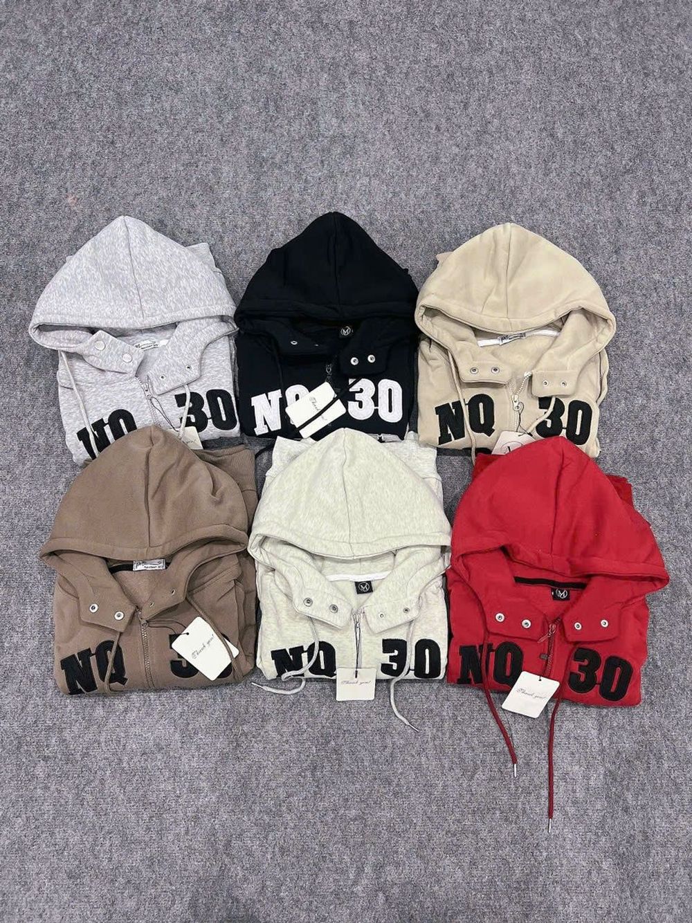 Áo Khoác Boxy Thêu NQ30 Chất Nỉ Bông Dày Mịn, Cổ Cao Có Nút Bấm Và Túi Trong Freesize Dưới 65kg