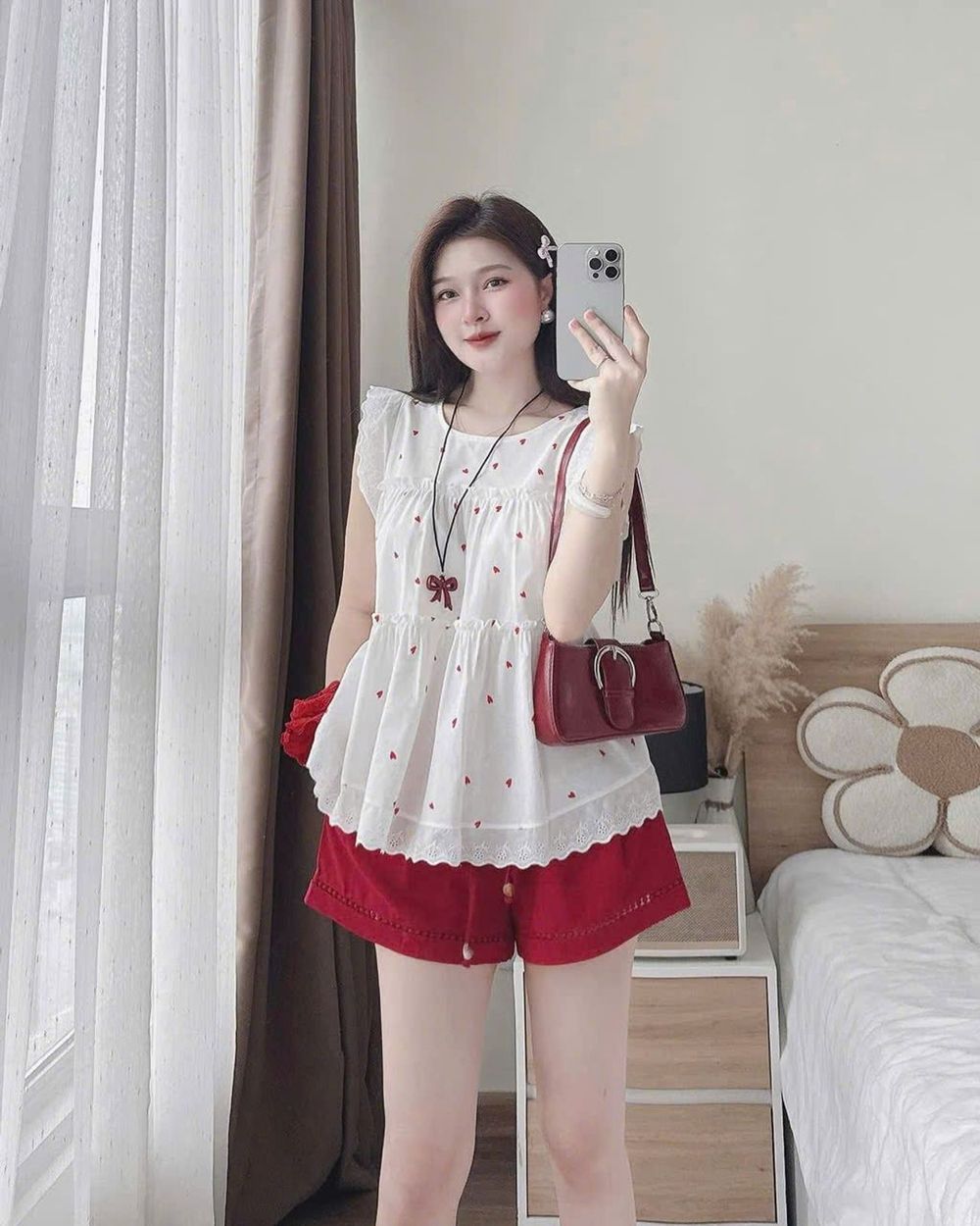 Set bộ mặc nhà chấm bi mát mẻ cực xinh