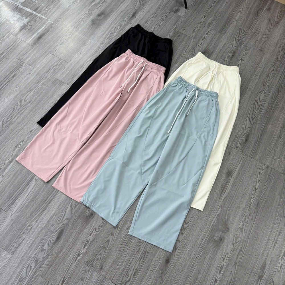Quần Baggy Thụng Cạp Chun Lưng Cao Tôn Dáng - Chất Liệu Dù Gió Đứng Form Dễ Mặc Freesize Dưới 65kg