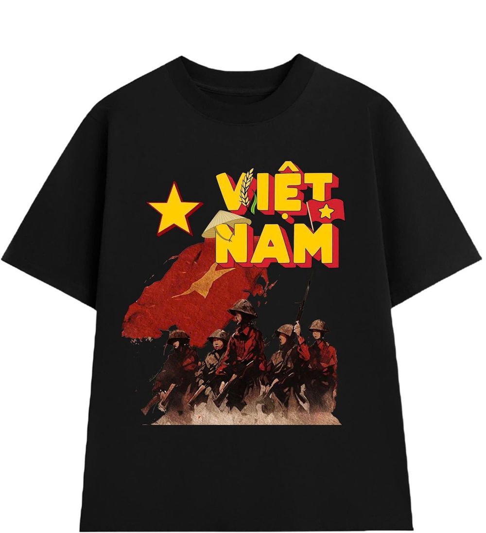 Áo thun in Việt Nam cổ tròn nam nữ thời trang