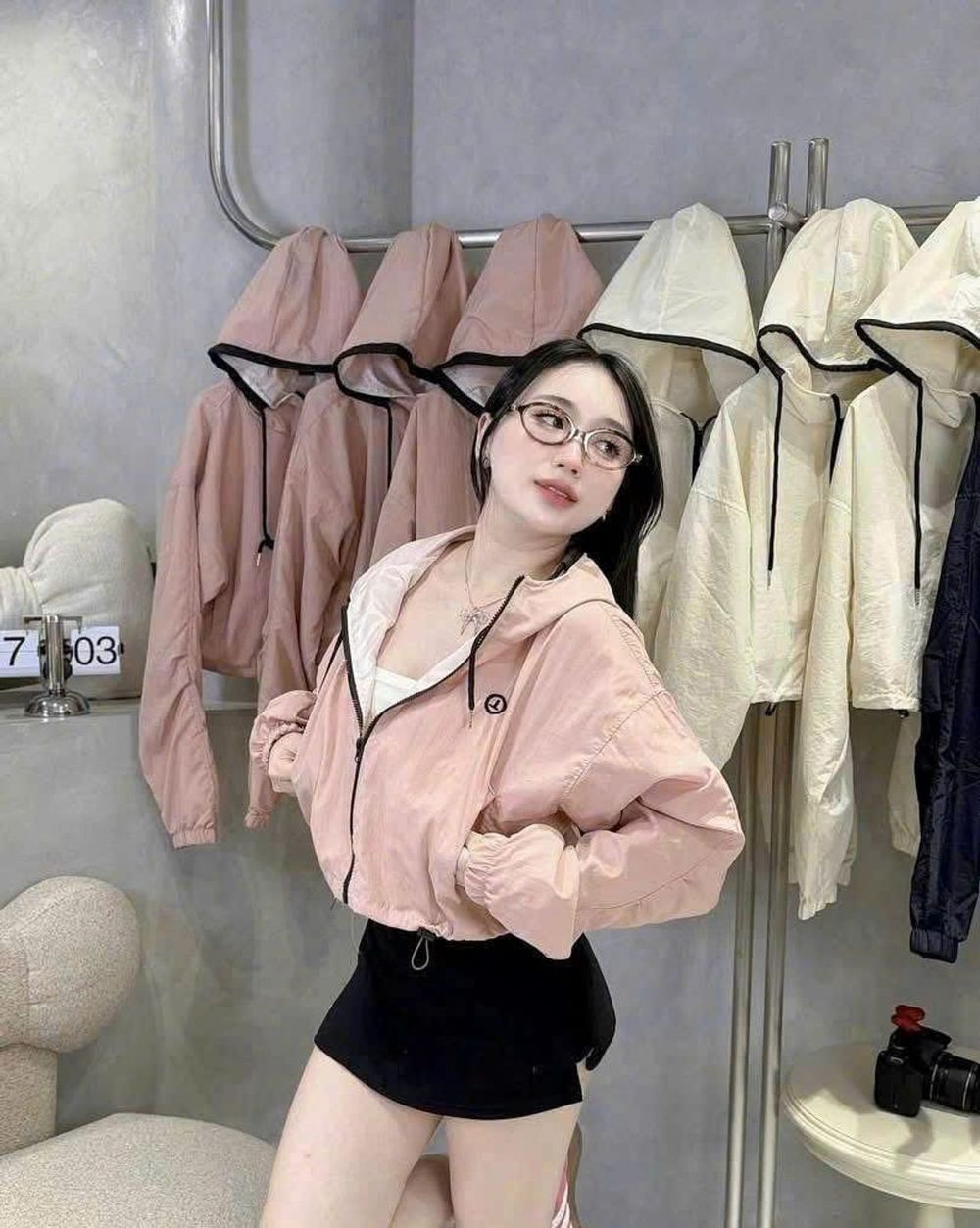 Áo khoác dù nhăn 2 lớp dành cho nữ