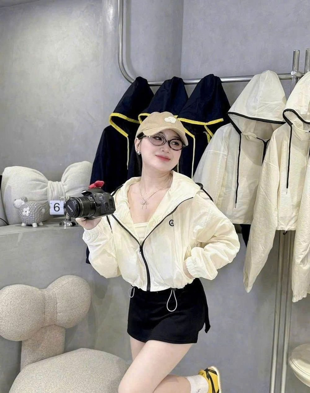 Áo khoác dù nhăn 2 lớp dành cho nữ
