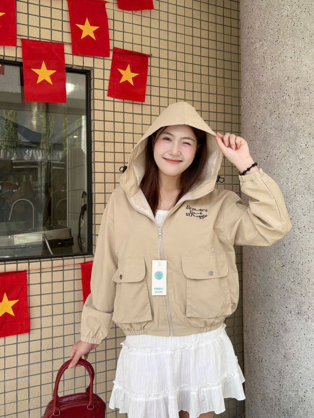Áo Khoác Kaki Lụa QC BRAVERY LIVE STRUGGLE