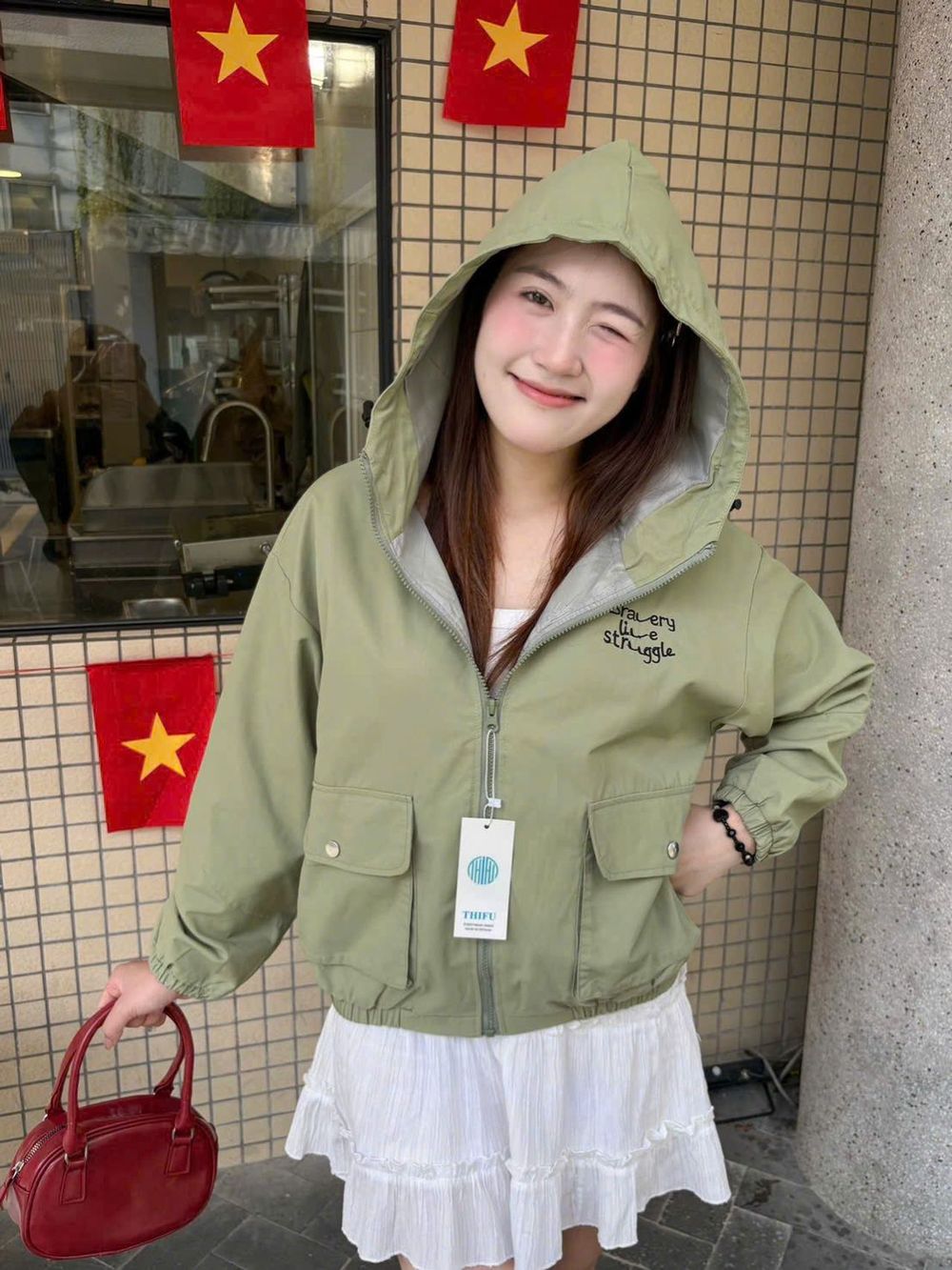 Áo Khoác Kaki Lụa QC BRAVERY LIVE STRUGGLE