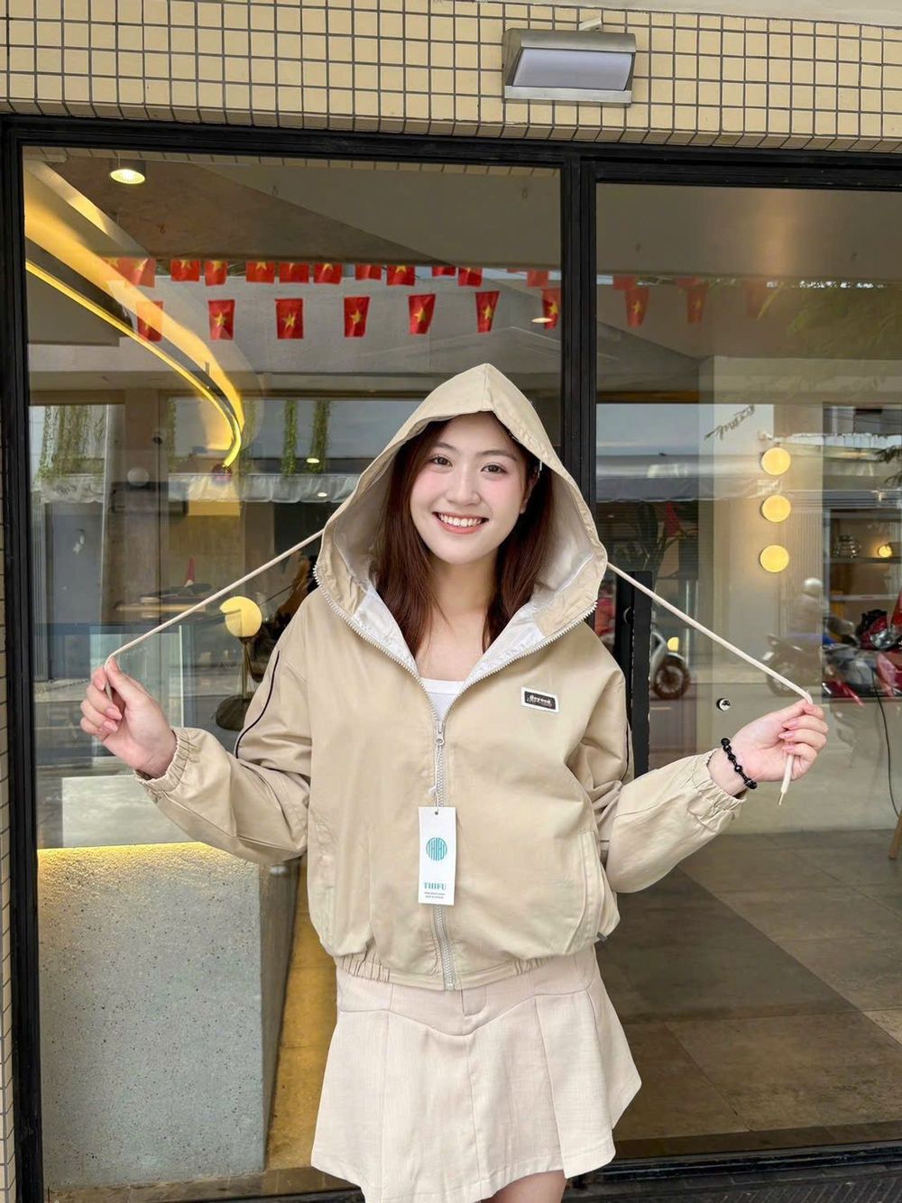 Áo khoác nữ Kaki lụa QC e lớp, lót dù BEYOND