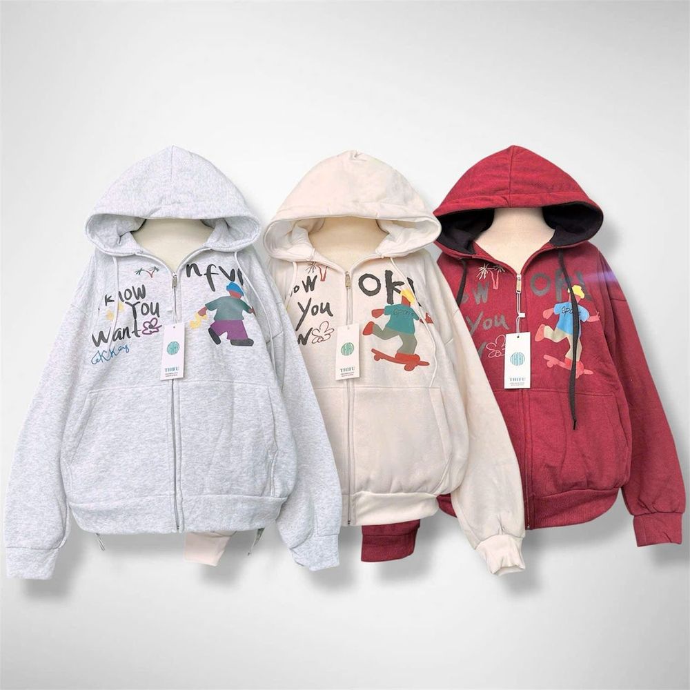 Áo khoác nữ chất nỉ bông tay phồng OK