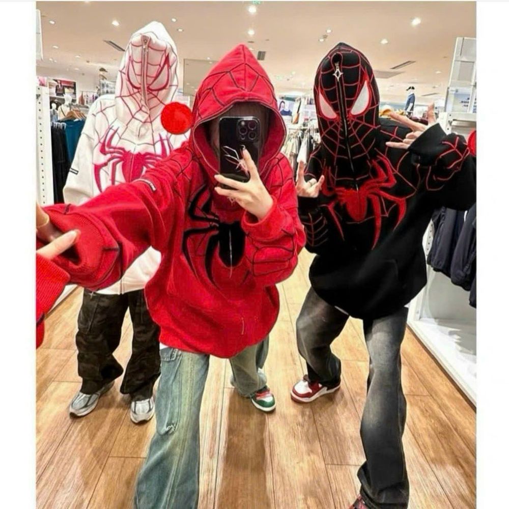 Áo khoác nam nữ hình nhện phù hợp chơi Halloween