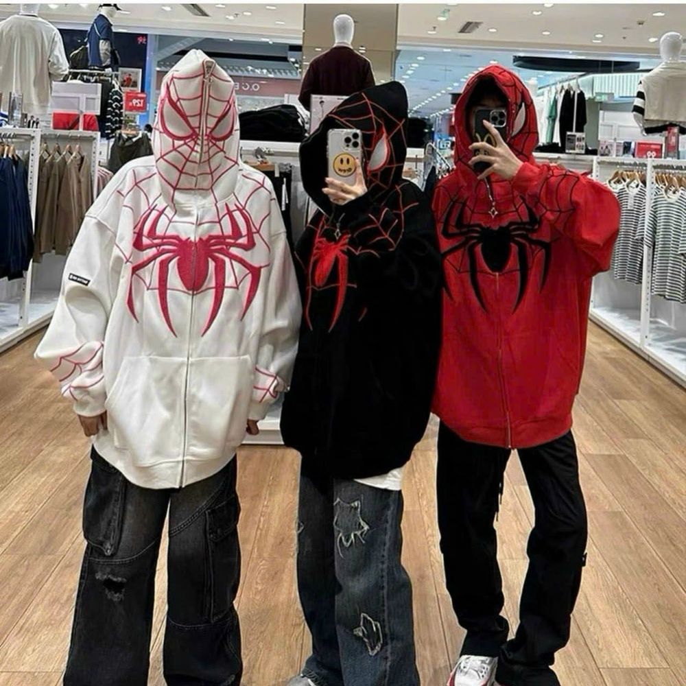 Áo khoác nam nữ hình nhện phù hợp chơi Halloween