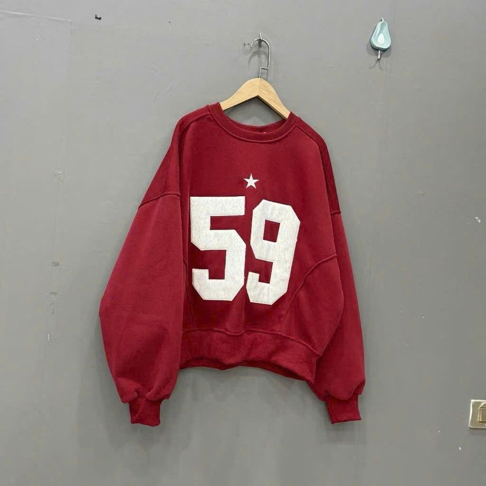 Áo SWEATER thêu nổi số 32 và 59 chất nỉ bông form rộng Freesize 70kg