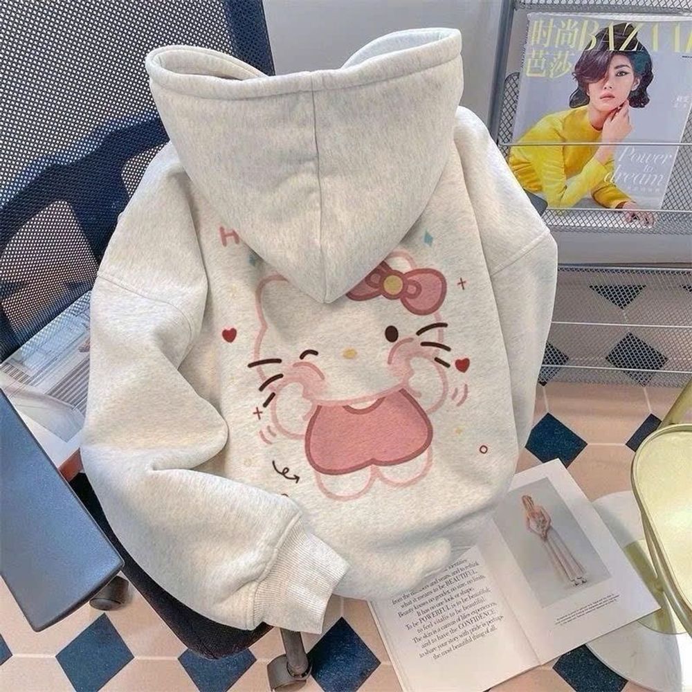 Áo Hoodie in Hellokity (in pét) hình in xịn, bền dính chắc