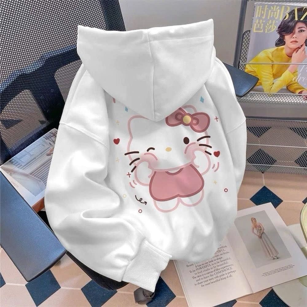 Áo Hoodie in Hellokity (in pét) hình in xịn, bền dính chắc