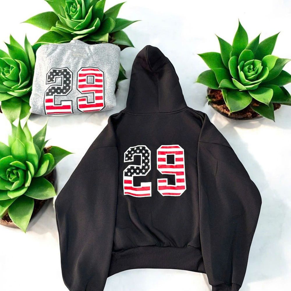 Áo khoác nỉ nam nữ in số 29 cờ logo in nổi