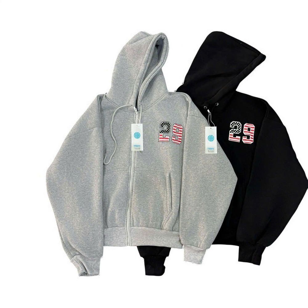 Áo khoác nỉ nam nữ in số 29 cờ logo in nổi