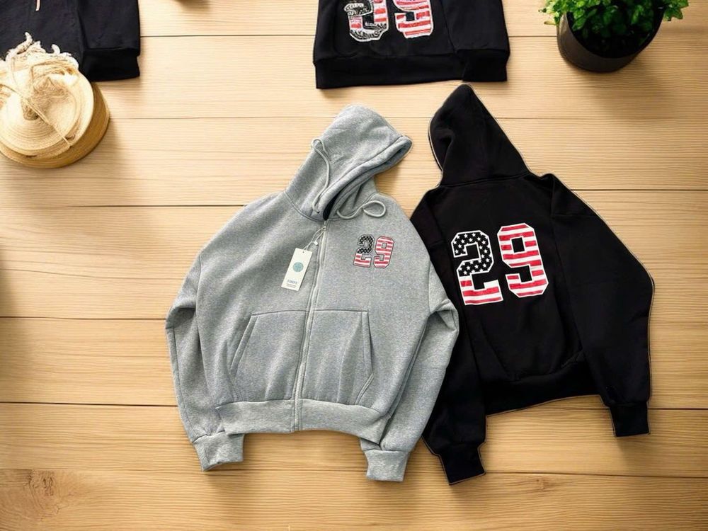 Áo khoác nỉ nam nữ in số 29 cờ logo in nổi