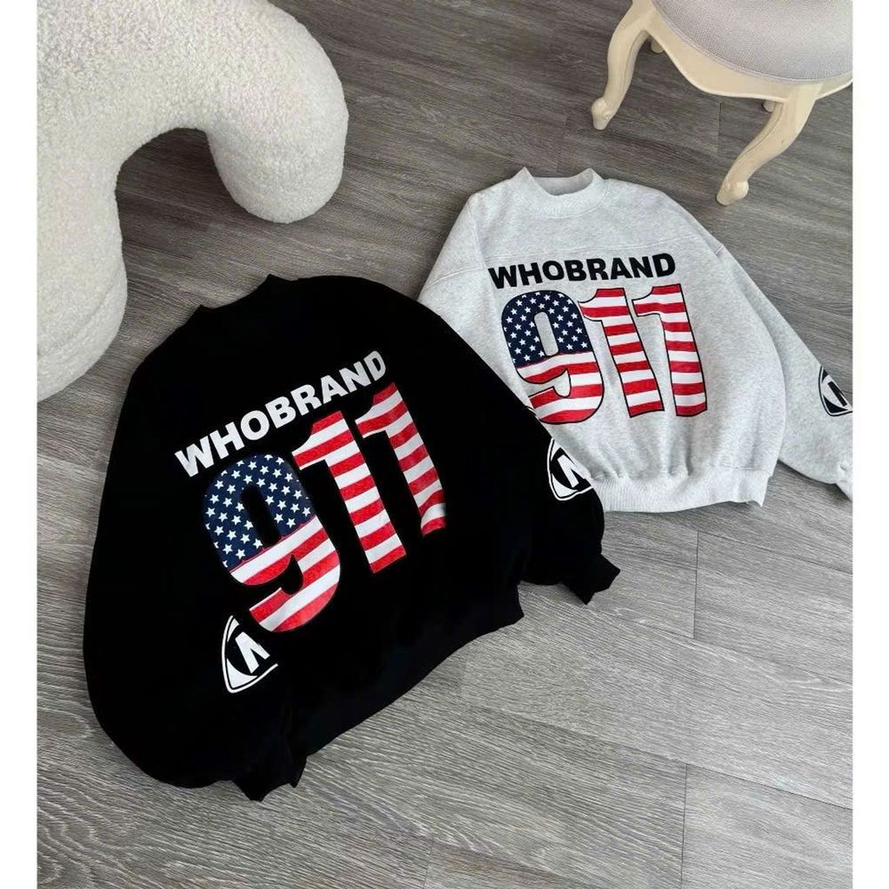 Áo SWETER in nhiệt cờ số Nine One One ,hình in nổi