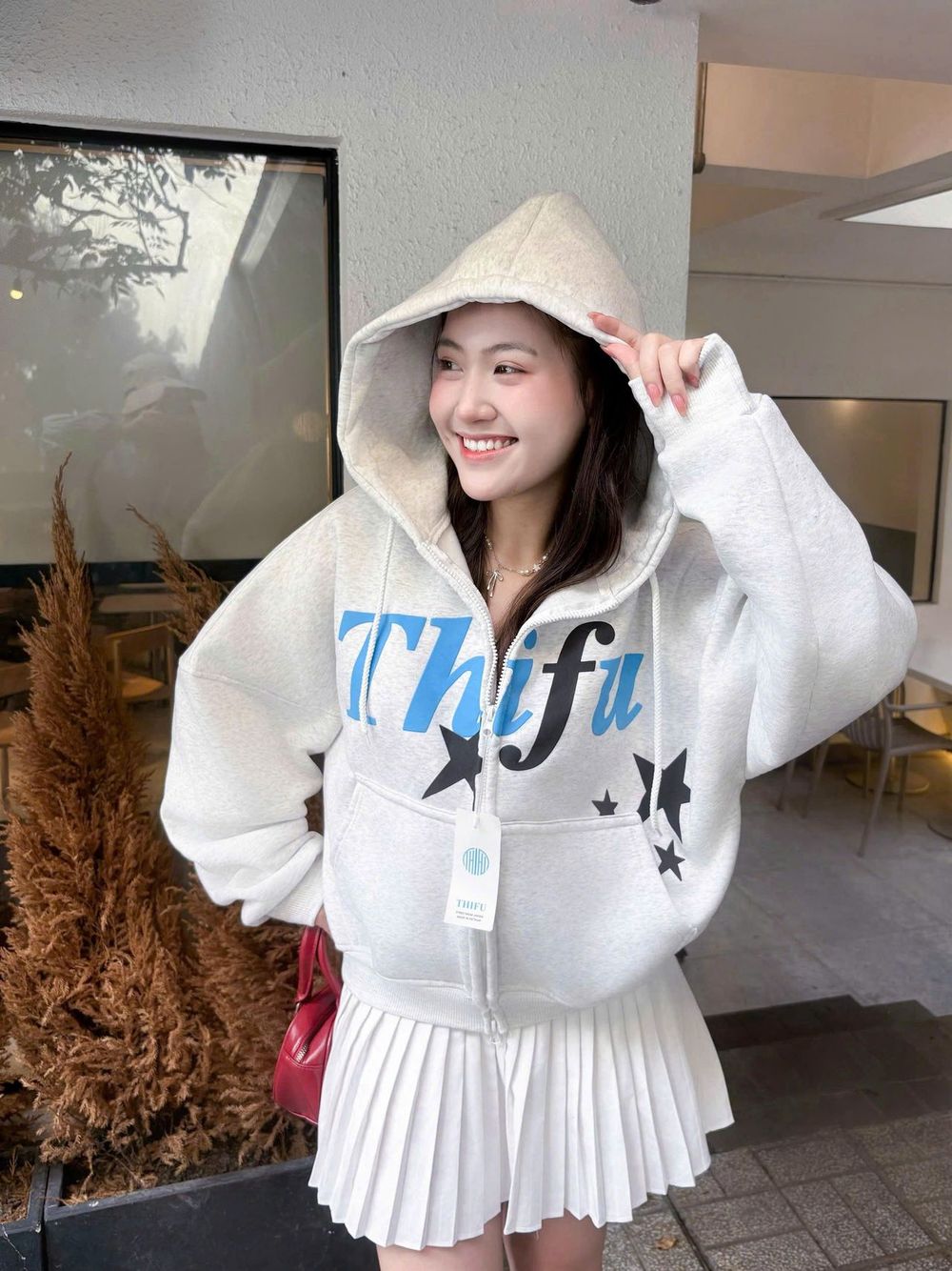 Áo khoác nữ Thifu chất nỉ xuất khẩu dày dặn mịn