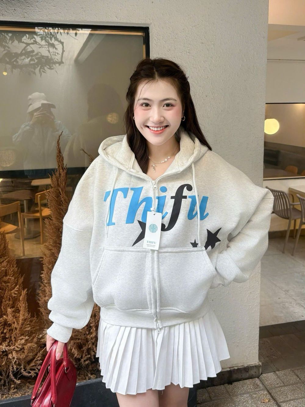 Áo khoác nữ Thifu chất nỉ xuất khẩu dày dặn mịn