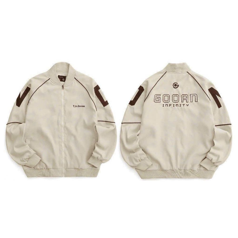 Áo khoác bomber chất da lộn 2 lớp, lót dù bên trong, logo thêu