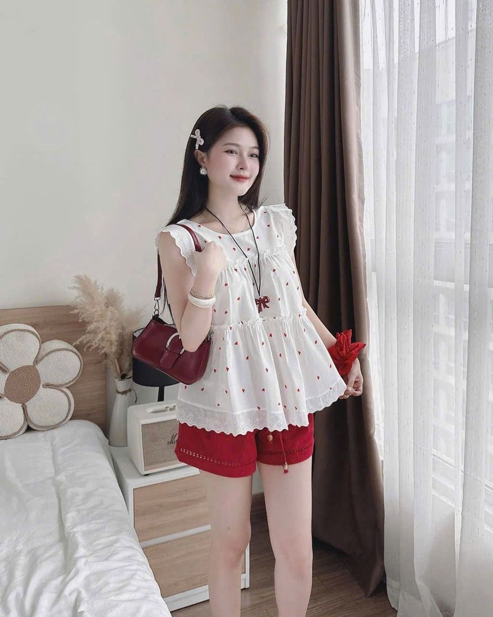 Bộ quần áo mặc nhà chất lượng áo lụa quần tuyết mưa