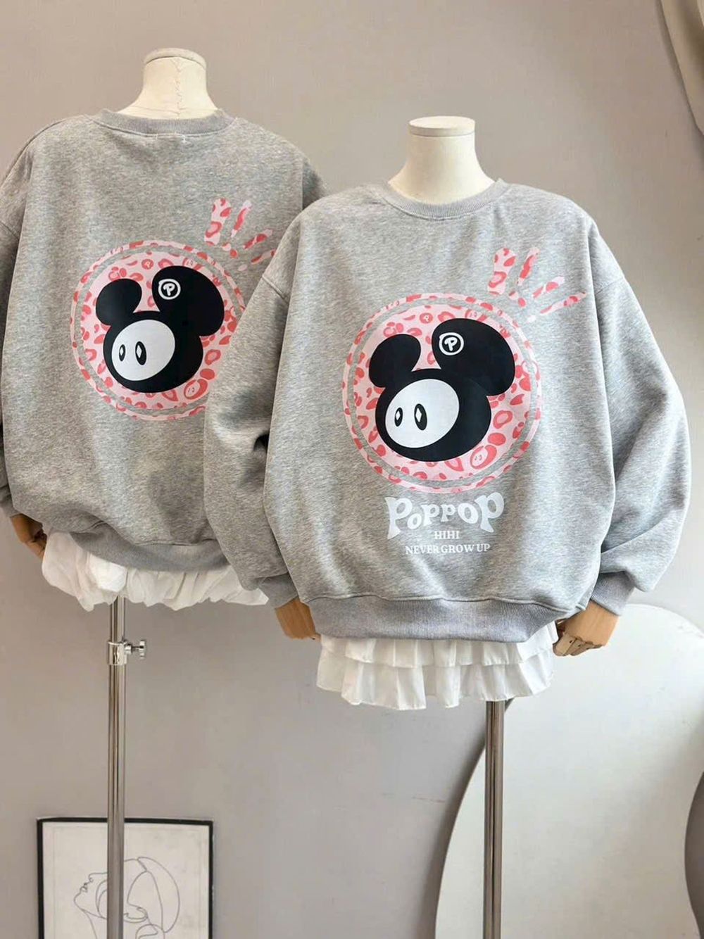 Áo SWETER nữ hình in pét xịn, bền dính chắc PoppoP