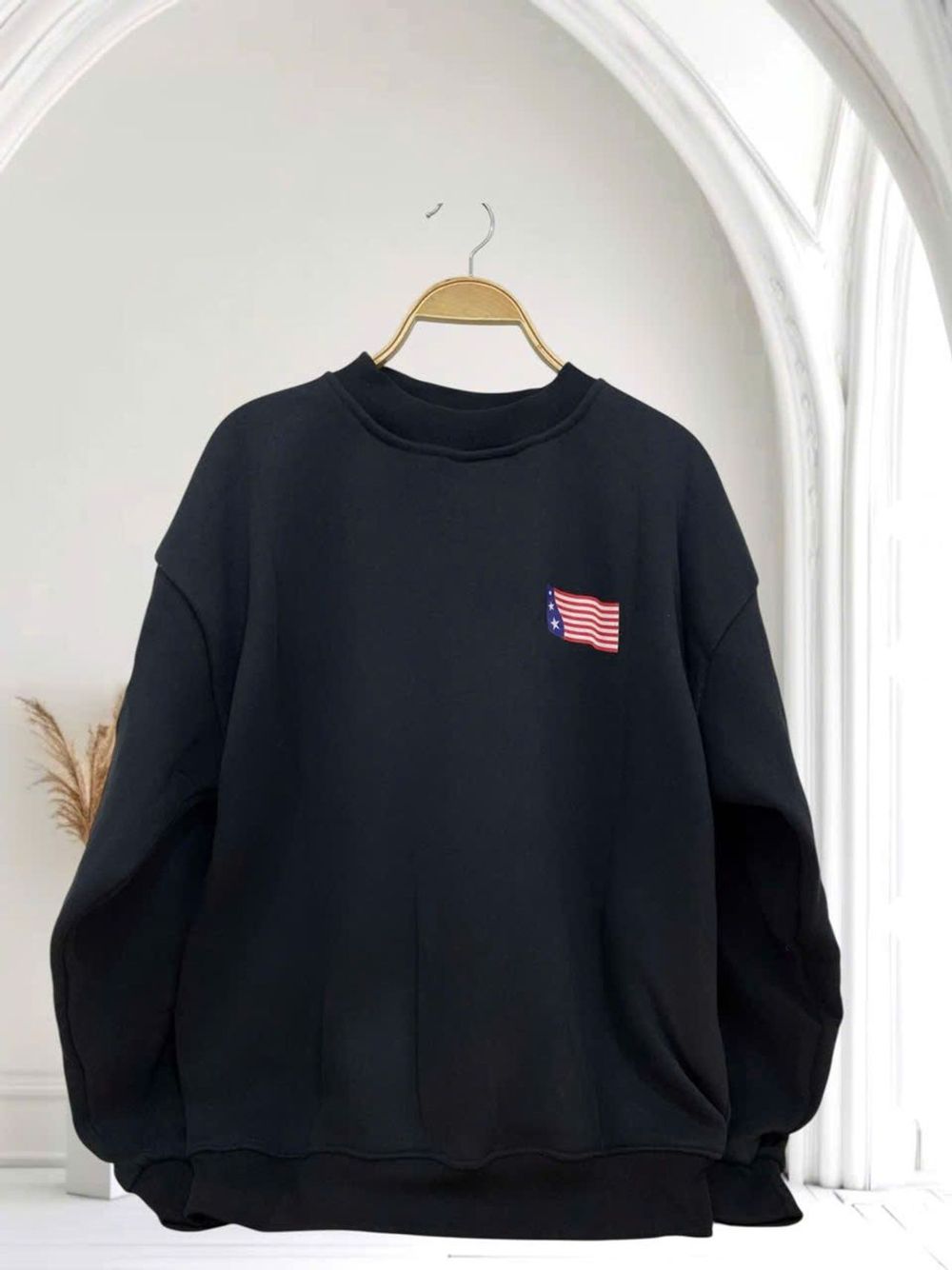 Áo sweater nam nữ in cờ mỹ