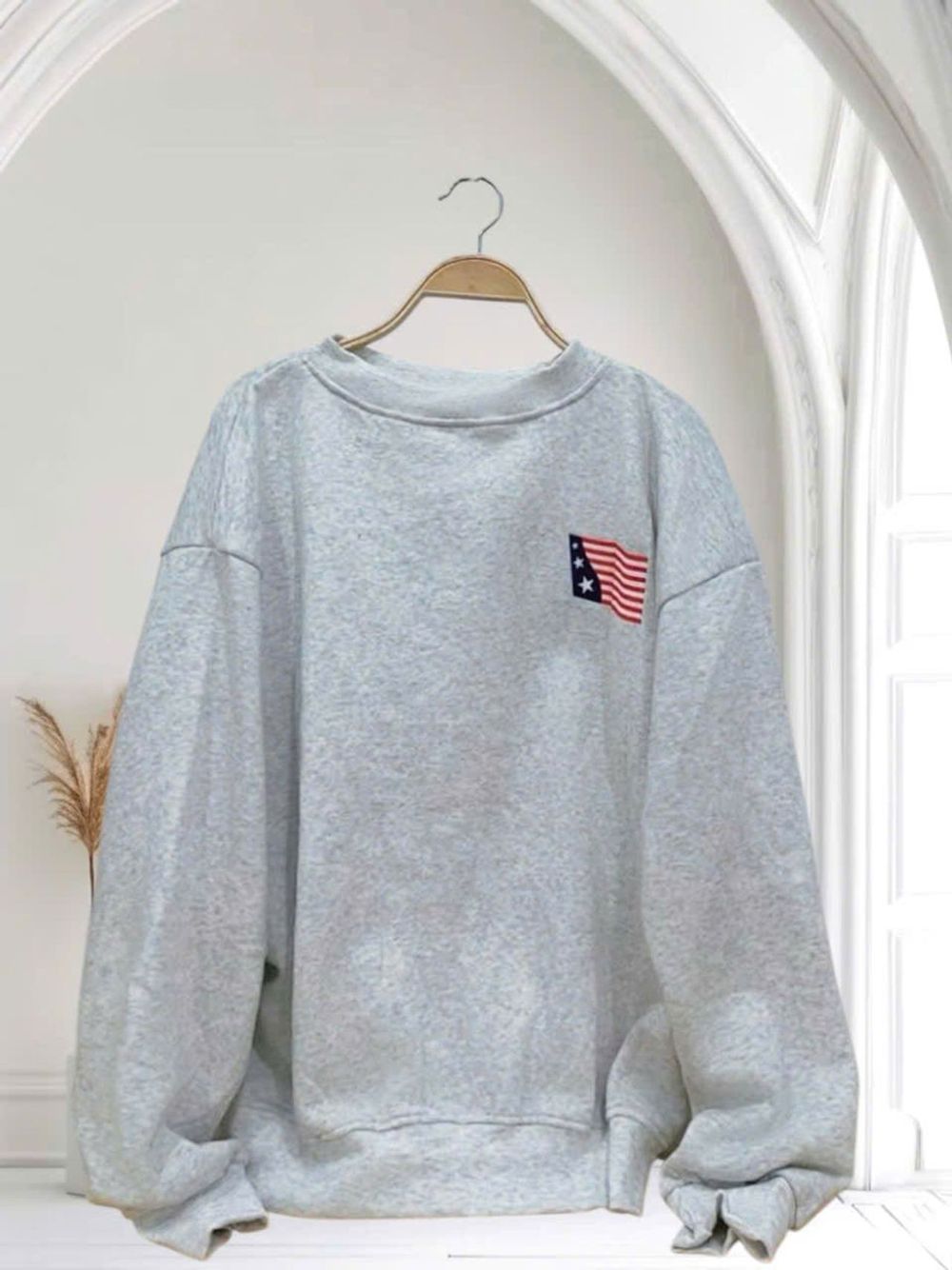 Áo sweater nam nữ in cờ mỹ